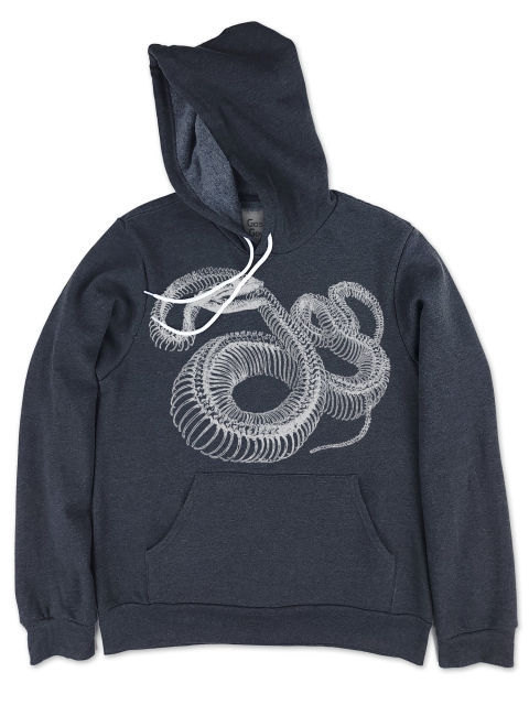 [GRAVER]★GOOD SNAKE SWEATSHIRT Unisex Snake Embroidery Detailed Gray Hoodie - Custom Design